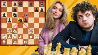 Thumbnail: Fighting Chess Game : 96 By Hans Niemann vs Anna Cramling #chess #chessgame 