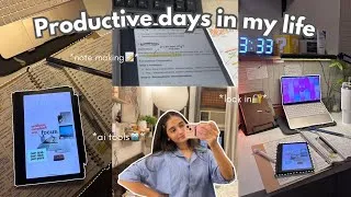 Thumbnail: Productive days in my life📚| Note-taking , locked in studying, college & Real life 🔐📝💯