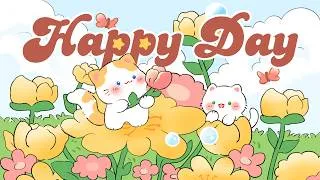 Thumbnail: Happy Day Lofi 🌷☁️2 Hr Songs☀️Stream cafe🌻cute & relaxing music 🌱 Make Your Day Better