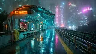 Thumbnail: Lofi Zen - Train Station Sushi Shop Afterhours | Cozy Rain & Distant Thunder in Japan | 4K