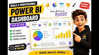 Thumbnail: Build a Professional Power BI Dashboard | Beginner Tutorial (KPI Cards, Charts & Themes)