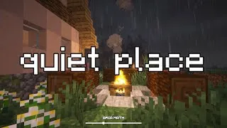 Thumbnail: you look tired, take a break... (minecraft music, heavy rain)