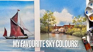 Thumbnail: YOU MUST SEE My Top 3 Limited Palettes for Watercolour Landscape BLUE SKY Painting Loose Watercolor