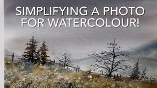 Thumbnail: How To SIMPLIFY A PHOTO for Loose WATERCOLOR Landscape Painting Tutorial Watercolour techniques demo