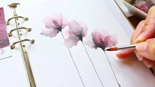 Thumbnail: Granulating Burgundy Red: A Must-Try Watercolor Floral Technique