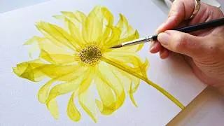 Thumbnail: Reveal the secret of PAINTING TRANSPARENT FLOWERS with watercolor: Gerbera Daisy