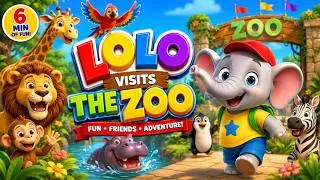 Thumbnail: 🦁 Lolo Visits the Zoo 🐘 | Learn Zoo Animals for Kids | Fun Nursery Rhymes & Animal Adventure |
