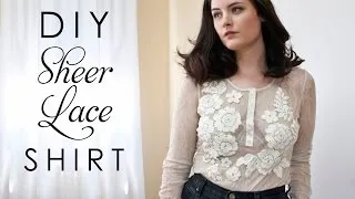 Thumbnail: DIY Sheer Lace Shirt with Lining - Easy DIY Fashion