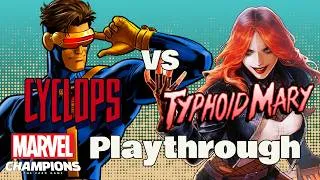 Thumbnail: CYCLOPS vs TYPHOID MARY (THE GETAWAY) Marvel Champions Expert Playthrough