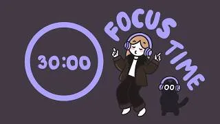 Thumbnail: Silent Disco Pomodoro 3x30min | ADHD focus timer