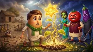 Thumbnail: गरीब आलू का जादुई खेत 🥔✨| Tamatar ne churaya Jadui Paudha | Hindi Vegetable Story