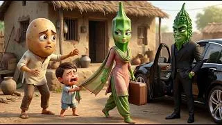 Thumbnail: अमीर करेले के लिए भिंडी ने आलू और अपना बेटा छोड़ दिया 😱💔| मिला धोखा | Vegetable Story
