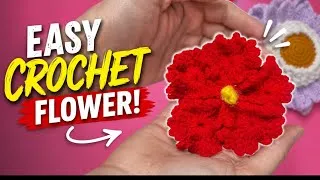 Thumbnail: Hibiscus 🌺 crochet flowers// how to crochet beginner/ very easy 