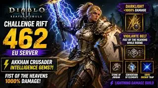 Thumbnail: Diablo 3 - Challenge Rift 462 EU Walkthrough – Lightning Crusader DESTROYS Rift! ⚡