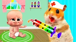 Thumbnail: Oh no, Bro got sick! Doctor Hamster Check Up Bro