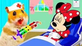 Thumbnail: Oh No, Minnie Got Sick! Good Doctor Hamster HamHam Pretend Check Up Minnie