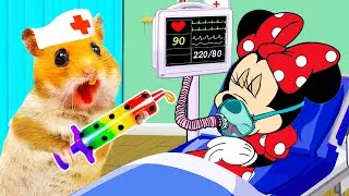 Thumbnail: Oh No, Minnie Got Sick! Doctor Hamster HamHam Pretend Check Up | Life Of Pets HamHam