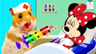 Thumbnail: Oh no, Minnie Got Sick! Hamster Hamham Pretend A Doctor Check Up | Life Of Pets HamHam