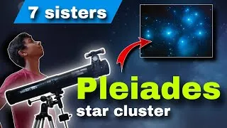 Thumbnail: "7 sisters in the night sky"Pleiades star cluster with 76mm telescope.