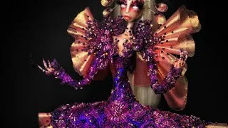 Thumbnail: Bhaagamathie The Empress - OOAK Polymer / Textile Art Doll / Fantasy Magical Custom