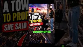 Thumbnail: He Climbed a Tower Just to Propose… ❤️🏙️ #Shorts