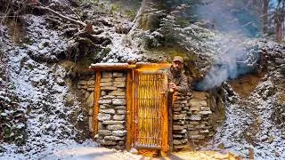 Thumbnail: Stone Bunker Under a Tree Root | Fire Heated Bed. Bushcraft