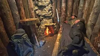 Thumbnail: ​I am Building a Heavy Log Shelter from Scratch: Semi-Underground Survival | Bushcraft ASMR