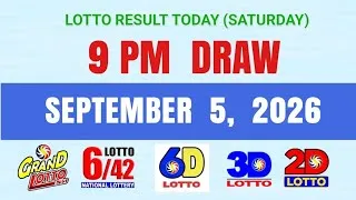 Thumbnail: Lotto Results Today 9pm Draw September 5, 2026 PCSO 6/55, 6/42