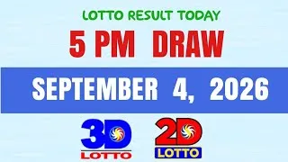 Thumbnail: Lotto Result Today 5pm Draw September 4, 2026 PCSO Swertres Ez2