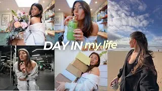 Thumbnail: day in my life🍵🎧 glute workout, sending out PR, full makeup routine