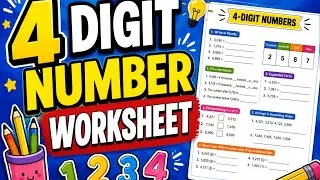 Thumbnail: DIY 4 digit number worksheet #class2 #maths #worksheet 