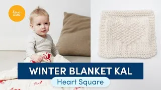 Thumbnail: Debbie Bliss Winter Blanket KAL | Intro and Part One: Heart Square