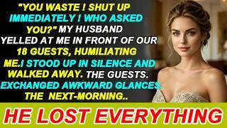 Thumbnail: "Shut Up! Who Asked You, Waste?" My Husband Yelled Before The Guests,Shaming Me.The Next Morning...