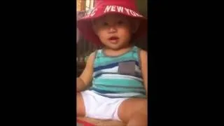 Thumbnail: 1 year old cousin wearing my hat #cute