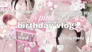 Thumbnail: 🎀pink birthday vlog♡ lots of shopping, gift haul, jeulia jewelry, getting ready, romanticizing life🎂