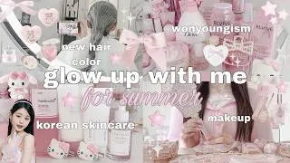 Thumbnail: GLOW UP WITH ME for summer 🌸⭐️ wonyoungism, new nails, makeup, haircut + dye, korean skincare