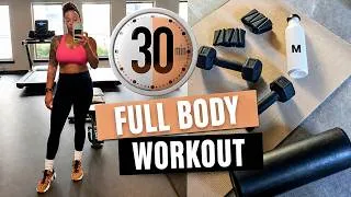 Thumbnail: Come Workout with Me | Full Body Glow (7 Moves, Dumbbells Only!)