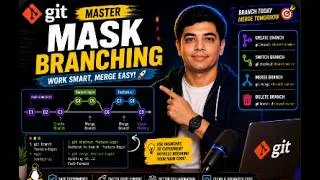 Thumbnail: Master Git Branches in One Video | Create, Switch & Merge 🔥