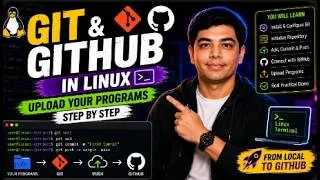 Thumbnail: Learn Git in Linux | Push Your Code to GitHub Like a Pro 🔥