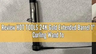 Thumbnail: Review HOT TOOLS 24K Gold Extended Barrel 1" Curling Wand for Bouncy Curls | No Clamp for Quick and