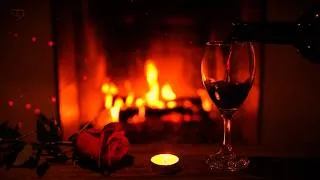 Thumbnail: Deep Blues Guitar🎸 Red Light Fireplace, Romantic Couples Music❤️Emotional Healing & Bonding Ambience