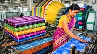 Thumbnail: Lungi Manufacturing Process in Power Loom | Amazing Thread to Lungi Production | Lungi Factory