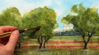 Thumbnail: Painting Depth in a Watercolor Landscape | Castle Hidden Behind Trees