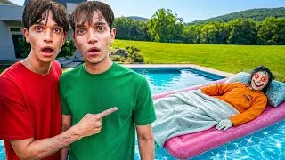 Thumbnail: We CAUGHT The Creepy Man Sleeping In Our Pool!