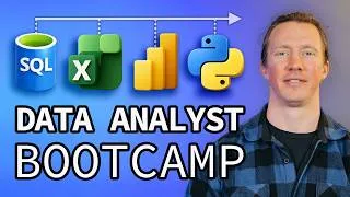 Thumbnail: Data Analyst Bootcamp (FREE 35+ Hour Full Course) - SQL, Excel, Power BI, Python, AI & GitHub