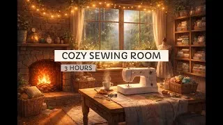 Thumbnail: Cozy Sewing Room — 3 Hours of Jazz Piano, Fireplace & Rain for Quilting & Sewing