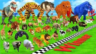 Thumbnail: Ultimate Race 50 Wild Animals Vs Angry Elephant TRex Epic Speed Challenge Which is the Fastest ARBS
