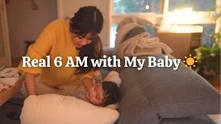 Thumbnail: REAL 6AM Morning Routine with My Baby | Calm Aesthetic Mum Life, Baby Yoga, Slow Living 【中字】