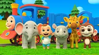 Thumbnail: Choo Choo Kids Train Helps Safari Animals Song | Learning Baby Nursery Rhymes For Infants & Children