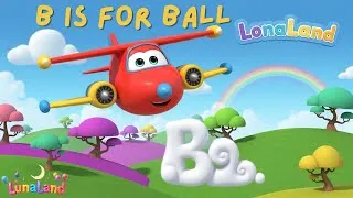 Thumbnail: Ball, Bear & Bee 🅱️✈️| Alphabet Kids × تعلم مع حرف 🅱️ | Luna Land